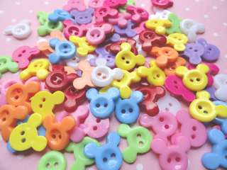 100x 15mm Mickey mouse Plastic Button 2 hole mixing WN79  