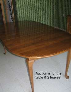 Ethan Allen CIRCA 1776 Solid Maple Oval Extension Table 18 6814 & 2 