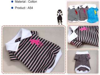 Small Dog Clothes Stripe Top Pet Apparel Polo Shirt,A54  