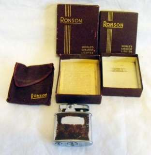 Vintage 1950s RONSON Lighter Parts Metal Box w/parts   Store Display 