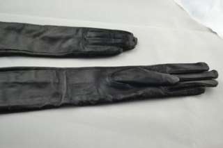 85cm(31.5) long 100% real leather opera gloves*black  