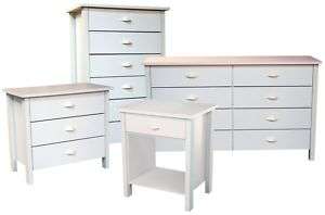 White 4 pc Bedroom Storage Chest/Dresser/Nightstand Set  