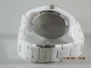 Fossil ES 1967 Womens Stella Day/Date White Dial Crystal White 