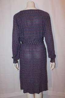 MISSONI Women Vtg DISCO Zig Zag DRESS Sweater Sz M  