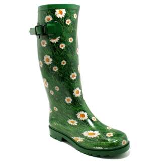   Womens Funky Snow Rain Welly Wellies Wellington Flat Boots Size  