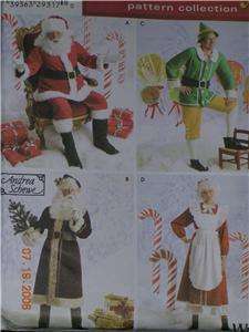 Santa Mrs Clause Father Christmas Elf Costume Pattern  