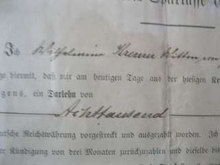 Schuldschein von 1886 in Nordrhein Westfalen   Eschweiler  Sammeln 