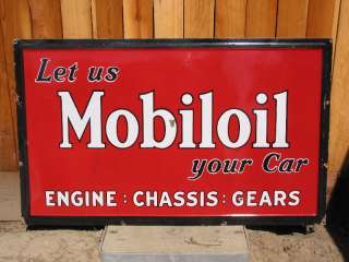   Mobilgas Mobiloil Mobil OIL Large Gas Station Pump Sign 