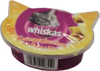 10EUR/100g) Whiskas Knuspertaschen Huhn Käse 60g  