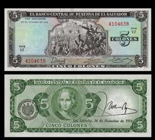 COLONES Banknote of EL SALVADOR 1972   DELGADO   UNC  