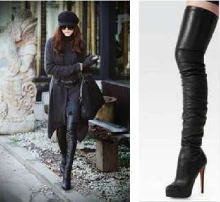 Trendy Womens High Heels Over Knee Thigh high Long Boots Booties Shoes 