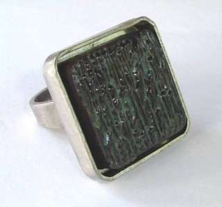 Signed Vintage Lysgards Design Danish Pewter Ring  