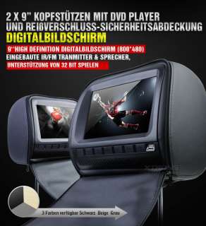 HD905** 2x 9 Kopfstütze Auto DVD Player Digital Screen  