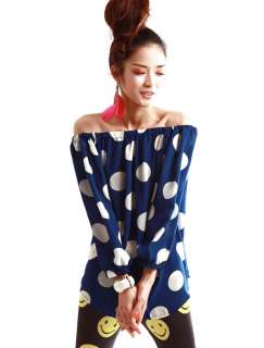 Hot Lady Lovely Dots Long Sleeve Soft Chiffon Blouse Top 4 Colors 2072 