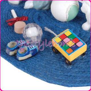 12 Dollhouse Miniature Baby Cushion Toy Set Blue New  