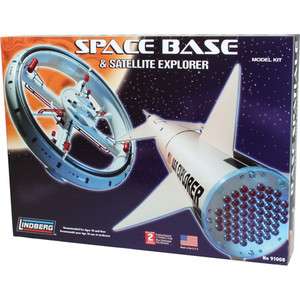 LINDBERG 1/200 SPACE BASE AND SATELLITE EXPLORER PLASTIC MODEL KIT NIB 