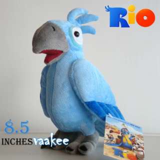 RIO Movie Character Blu Bird Plush Toy 8.5 Male Parrot Stuffed Animal 