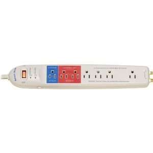  New 7 Outlet Smart Strip Surge Protector With Phone/Fax 