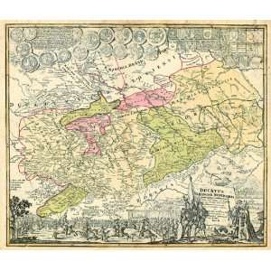 Historische Karte Burgen , Ritter  und Klosterkarte Thüringen und 