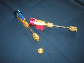 Pair of R134a valve core removal tools, allows changing valve cores on 
