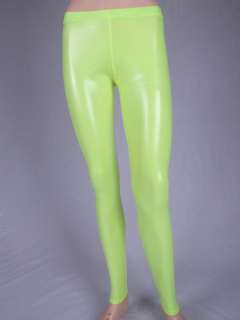 Neon / Fluorescent Wet Look Leggings, All Sizes  