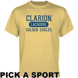  Clarion Golden Eagles Light Gold Custom Sport T shirt 