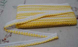 Cotton Fabric Sewing Ribbon Lace Flower Edge   Yellow  