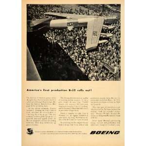 1954 Ad B 52 Stratofortress Boeing J57 Engine Command   Original Print 
