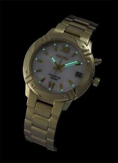 NEW ALL GOLD WOMENS 100M SEIKO KINETIC SKA882P1 WITH MOTHER OF PEARL 