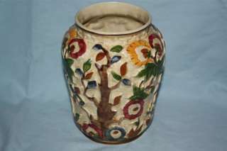Wood Indian Tree large Hand Painted Vase  