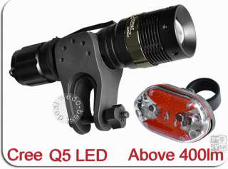 7w Cree Q5 LED Mountain Bike Bicycle Cycle Zoomable Lights + 7 LED 