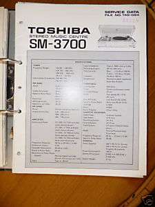 Service Manual für Toshiba SM 3700 HiFi Anlage,ORIGINAL  
