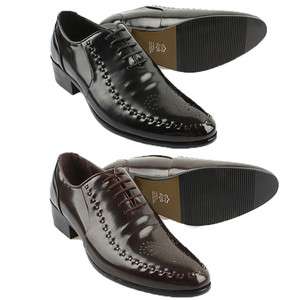 TMD023 NEW MENS OXFORD LACE UP FORMAL DRESS SHOES BLACK/BROWN  