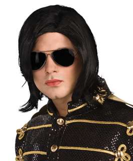   Straight Wig with Glasses   Michael Jackson Costume Accessories