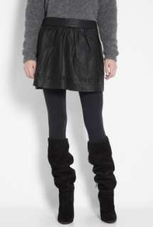 Vanessa Bruno Athe  Black Leather Lazer Cut Skirt by Vanessa Bruno 