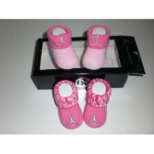 Nike Air Jordan Newborn Infant Baby Booties Pink W/classic Jordan Air 