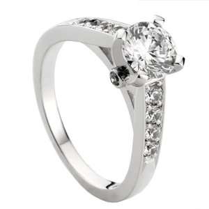 14k White Gold Round Diamond Ladies Bridal Ring 3/4 CT (0.75 cttw, H I 