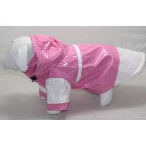 New Pink Hooded Dog Rain Coat  16 Chest, 10 Length   Small  