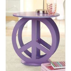 Peace Sign Purple End Accent Table Display Stand 