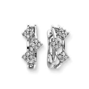  10K White Gold 1/3 ct. Diamond Huggie Earrings Katarina Jewelry