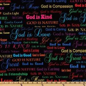  44 Wide Inspirational God Is Kind Black/Multi Fabric By 