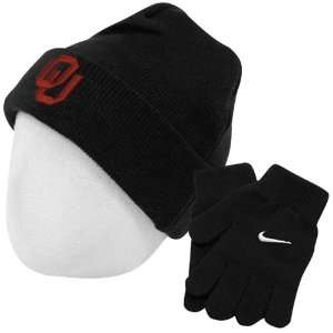  Nike Oklahoma Sooners Boys Team Basic Beanie & Glove Set 