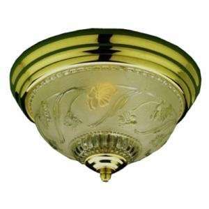 Hampton Bay 2 Light Flush Mount, Polished Brass Finish, Clear/Frosted 