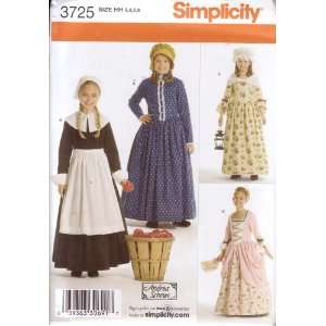  Simplicity Sewing Pattern 3725 Girls Pioneer / Pilgrim 