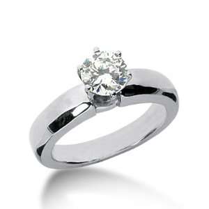   Engagement Ring Round Prong Solitaire 14k White Gold DALES Jewelry