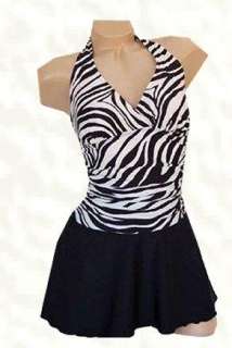  Niki Wior Skirted 1 Piece Zebra Print Swimsuit RETAIL 
