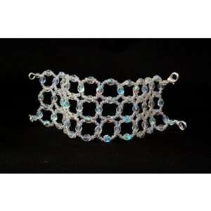  MOD Cuff Bracelet, clear a/b crystals, Bridal Wedding Prom 