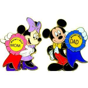 Disney Trading Pins   Mickey Mouse   Worlds Best Dad & Minnie Mouse 