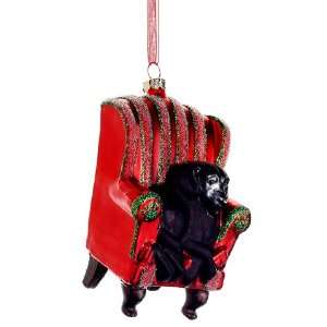  4.25 Glass Dog Ornament Red Black (Pack of 6)