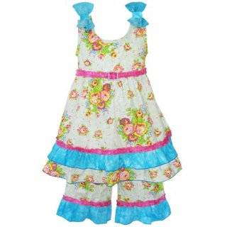   set Childrens Clothing New Girls Boutique Floral & Dots Dress Outfit